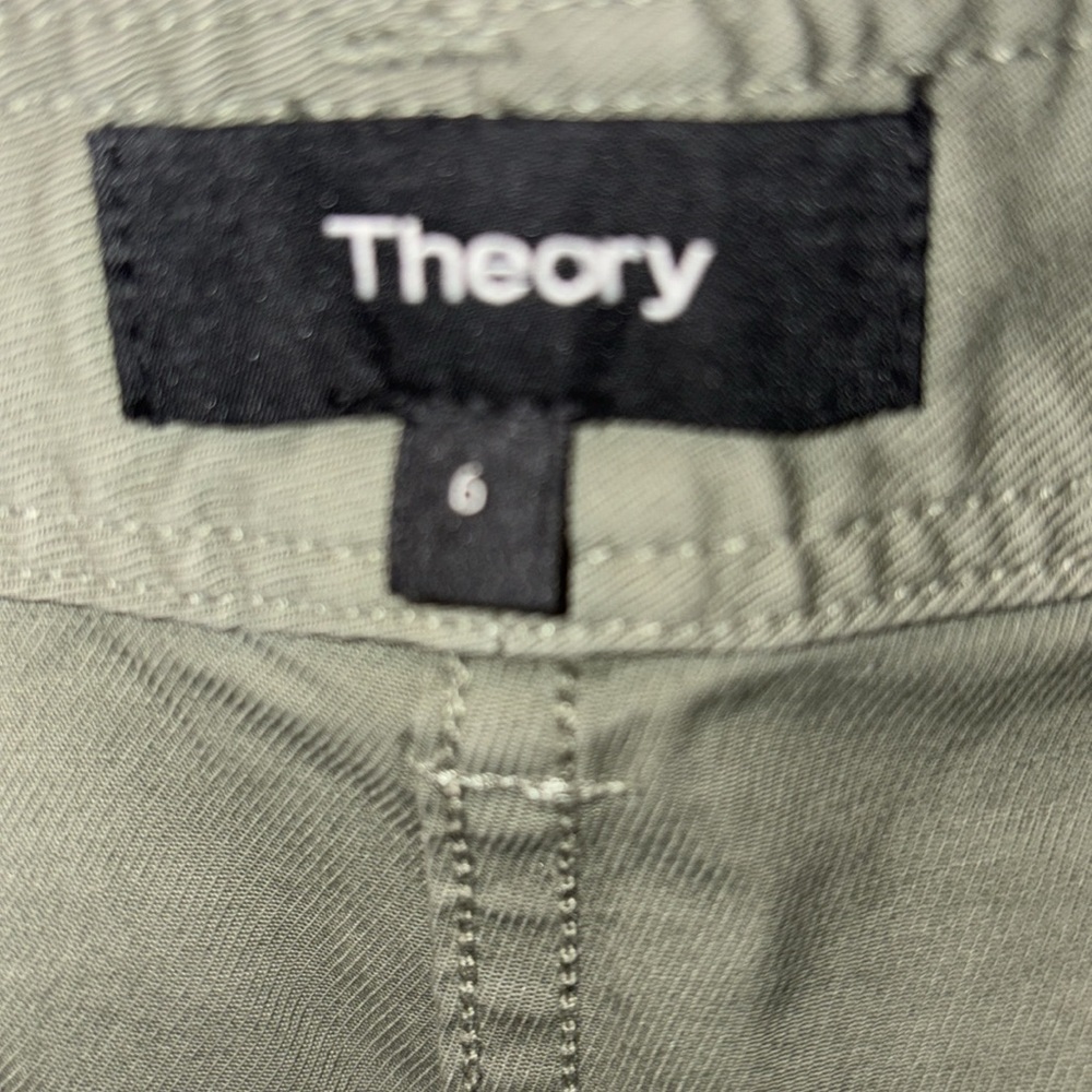 Theory Boyfriend Casual Twill Pant Size 6 Faded Army Green - Picture 9 of 15